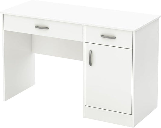 South Shore Axess Small Desk, Pure White - LeafyLoom