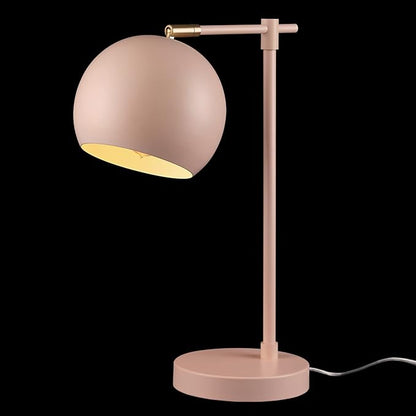 Globe Electric 52285 Hannah 18" Desk Lamp, Matte Pink, Brass Pivot Joint, in-Line On/Off Rotary Switch - LeafyLoom