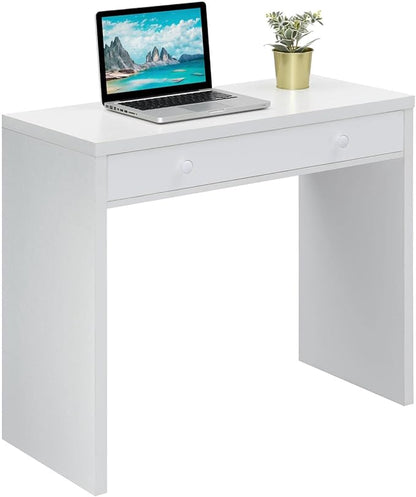 Convenience Concepts Northfield Desk with Drawer, White - LeafyLoom