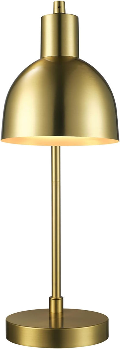 Globe Electric 61000058 18" Desk Lamp, Matte Brass Finish, Matte Black Metal Shade, Pivot Joint, On/Off Rotary Switch on Socket, E26 Base Bulb, Lamp for Living Room, Home Office - LeafyLoom