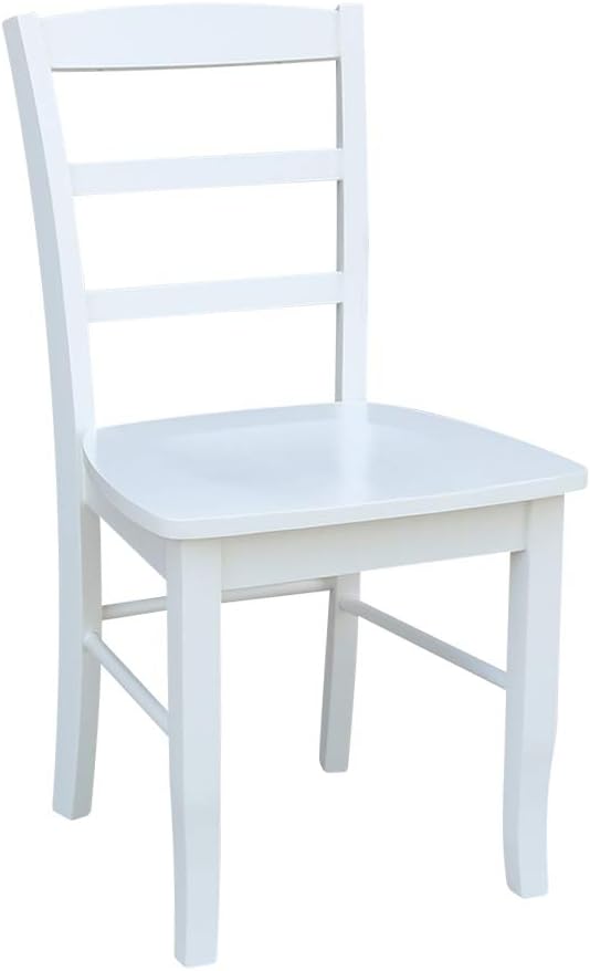 International Concepts Set of Two Madrid Ladderback Dining Chairs, White - LeafyLoom