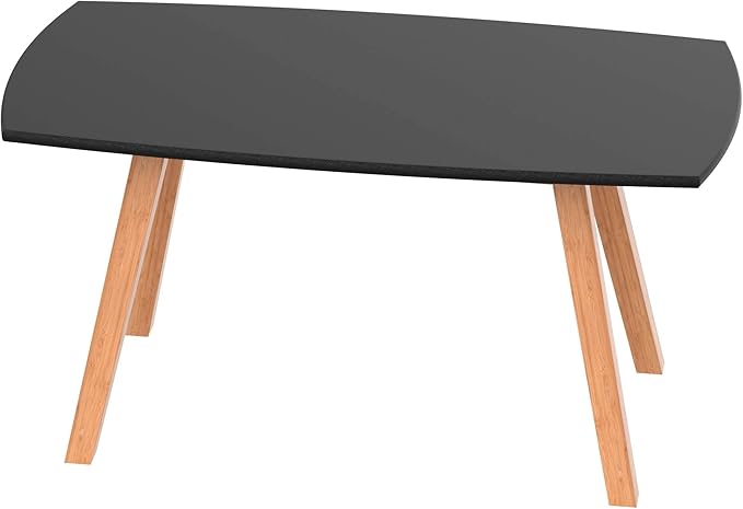 bonVIVO Small Coffee Table - Franz Designer Low Coffee Table with Wooden Frame for Small Spaces and Storage, Small Desk, Living Room Furniture for Men and Women - Black - LeafyLoom