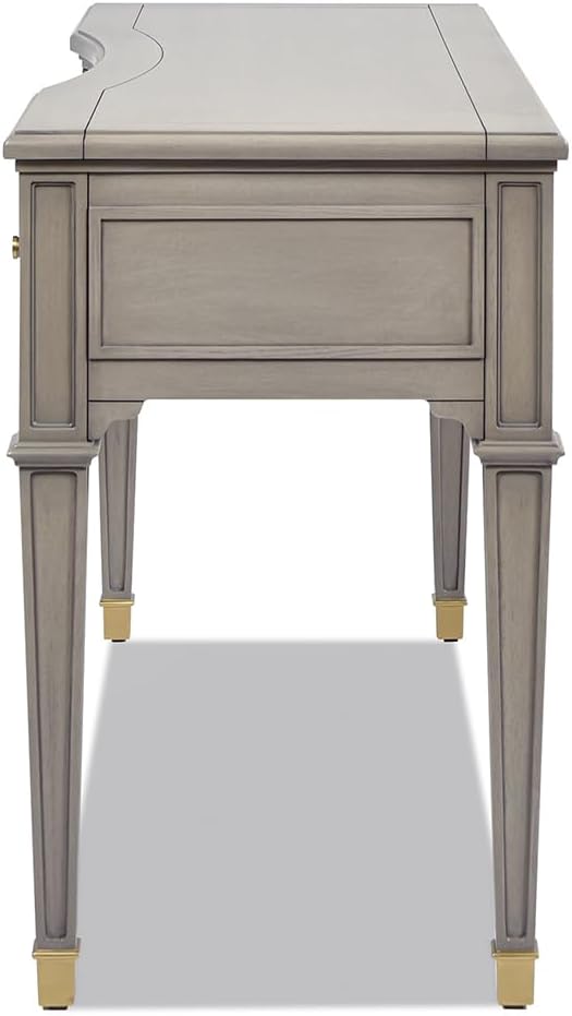 Jennifer Taylor Home Dauphin 55" 3-Drawer Wood Executive Desk, Grey Cashmere - LeafyLoom