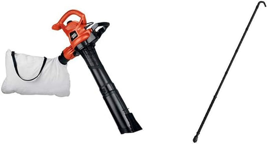 BLACK+DECKER 3-in-1 Electric Leaf Blower with Quick Connect Gutter Cleaner Attachment (BV3600 & BZOBL50) - LeafyLoom