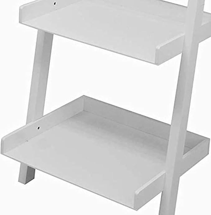 Kiera Grace Providence Hadfield 5 Tier Ladder Shelf Leaning Bookshelf Storage Rack for Home, Office, 18" x 67", White - LeafyLoom