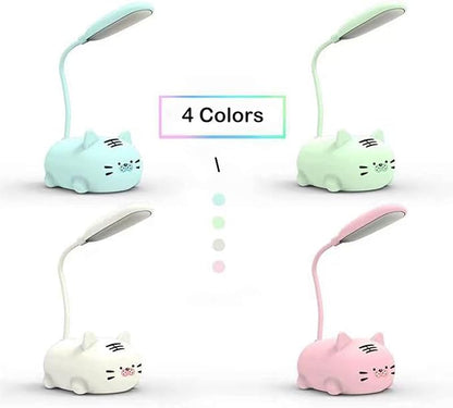 Kids Lamp, Cute LED Desk Lamp for Kids, Mini Animal Night Light, USB Rechargeable Flexible Cartoon Lamp Eye-Care Lighting for Bedroom (Tiger G, White) - LeafyLoom