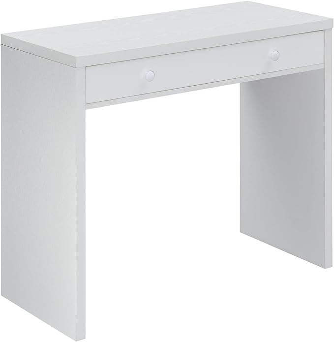 Convenience Concepts Northfield Desk with Drawer, White - LeafyLoom