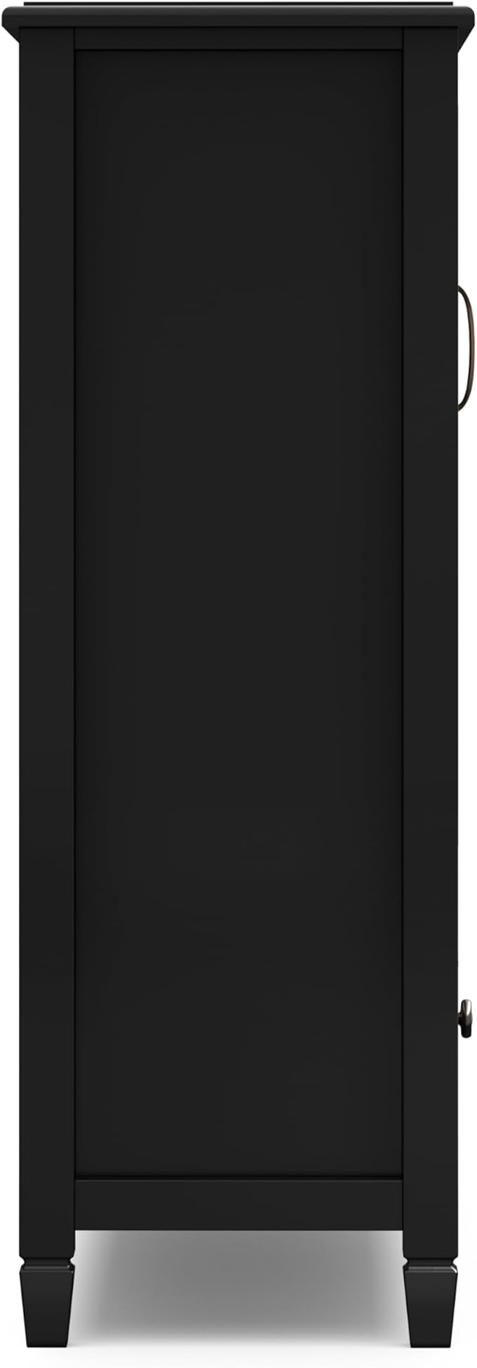 SIMPLIHOME Connaught Low Storage Cabinet, 46 inch, Black - LeafyLoom