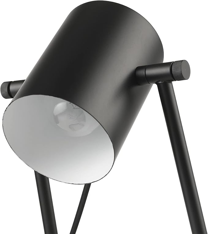 Globe Electric 52299 Sahara 14" Desk Lamp, Matte Black, Swing Shade, in-Line On/Off Rocker Switch - LeafyLoom