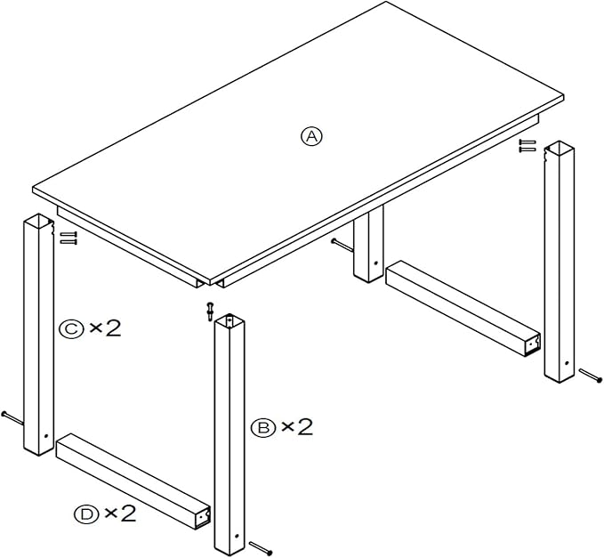 Computer Writing Desk 47 inch,Modern Simple Style PC Table, Black Metal Frame, Sturdy Home Office Table,Oak - LeafyLoom