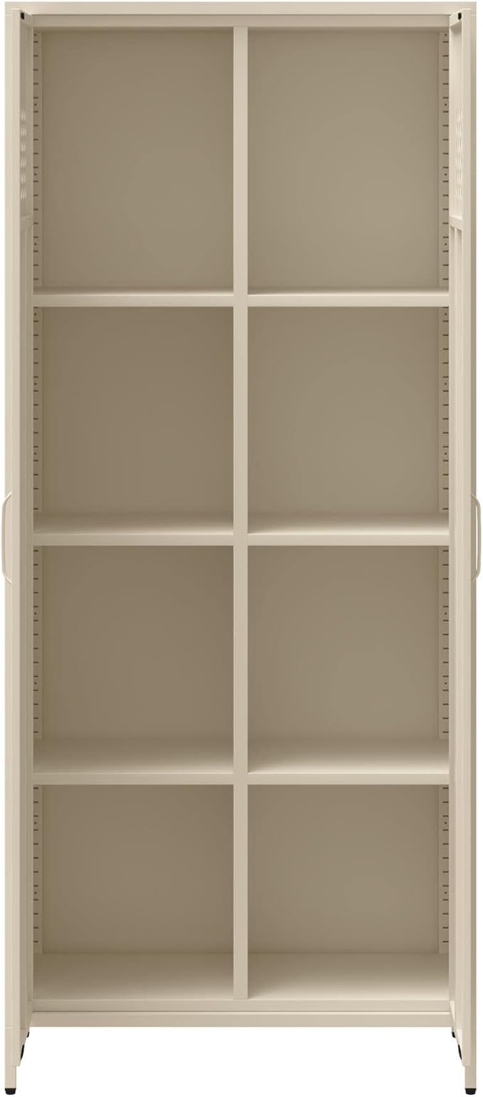 Mr. Kate Annie Tall Metal 2 Door Cabinet, Parchment - LeafyLoom