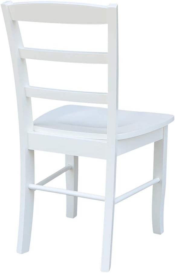 International Concepts Set of Two Madrid Ladderback Dining Chairs, White - LeafyLoom