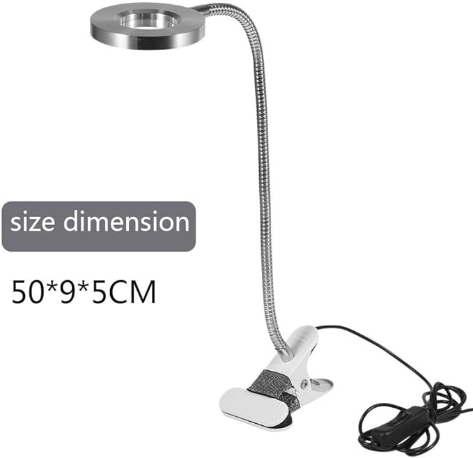 Portable Tattoo LED Lamp, LED Desk Lamp with Clamp, Warm/Cold Light LED USB with Clip for Eyebrow Tattoo Manicure Eyelash Extension and Reading - LeafyLoom