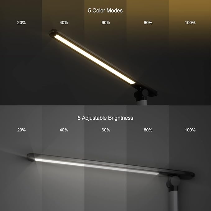 LED Desk Lamp, Table Lamp Reading Lamp with USB Charging Port, Desk Lamps for Home Office 1H Timer, Night Light, Study Lamp Desk Light for Bedroom. - LeafyLoom