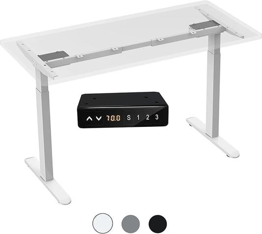 AIMEZ0 Dual Motor Electric Sit Stand Desk Standing Desk Frame Adjustable Height 27.4-45.6 inches Motorized Standing Computer Desk for Home and Office (White Frame only) - LeafyLoom