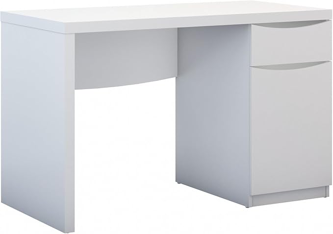 Bush Furniture Montrese Computer Desk in Pure White - LeafyLoom