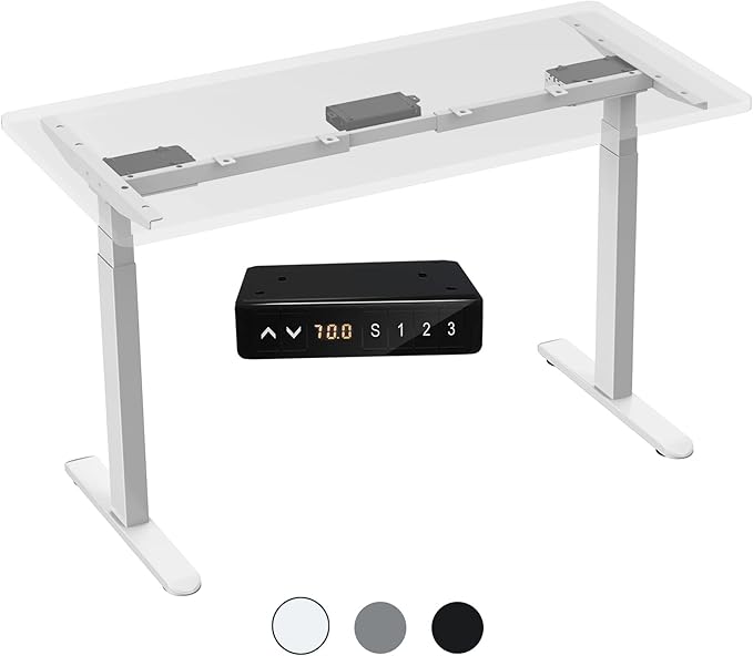 AIMEZ0 Dual Motor Sit Stand Desk Adjustable Electric Standing Desk Frame with LCD Touch Screen Adjustable Height 27.4-45.6 inches for Home & Office Table (Frame Only) White - LeafyLoom