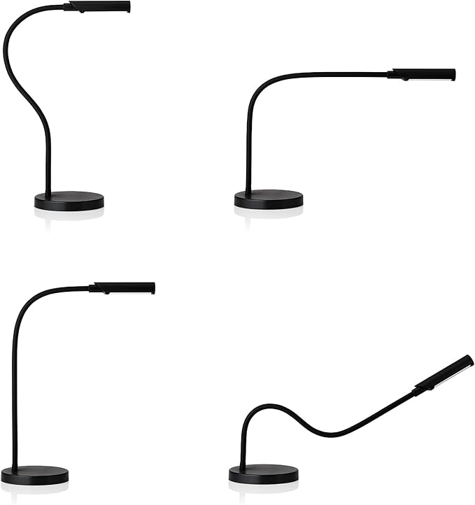 Reliable UberLight Flex 4200TL Task Light – LED Portable Desk Light with Round Base, USB Connection, 26.5” Flexible Gooseneck, 270° Rotational Head, and up to 60,000 Hours of Use (Black) - LeafyLoom