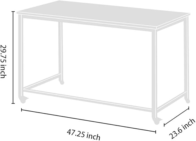 Computer Desk Writing Table Workstation with Durable Scratch-resistant Laminate Surface and Metal Frame, Brown - LeafyLoom