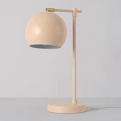 Globe Electric 52285 Hannah 18" Desk Lamp, Matte Pink, Brass Pivot Joint, in-Line On/Off Rotary Switch - LeafyLoom