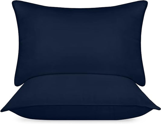 Utopia Bedding Bed Pillows for Sleeping (Navy), Standard Size, Set of 2, Hotel Pillows, Cooling Pillows for Side, Back or Stomach Sleepers - LeafyLoom