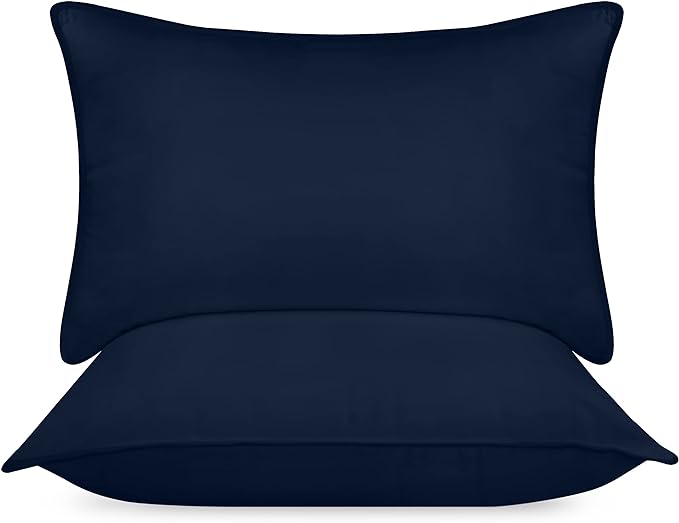 Utopia Bedding Bed Pillows for Sleeping (Navy), Queen Size, Set of 2, Hotel Pillows, Cooling Pillows for Side, Back or Stomach Sleepers - LeafyLoom