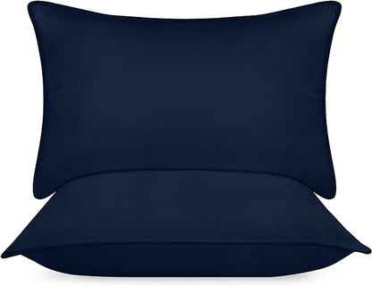 Utopia Bedding Bed Pillows for Sleeping (Navy), King Size, Set of 2, Hotel Pillows, Cooling Pillows for Side, Back or Stomach Sleepers - LeafyLoom