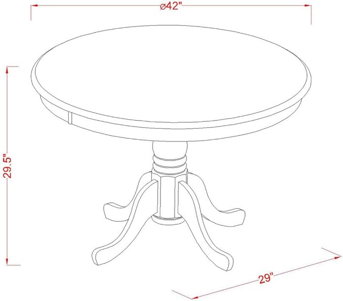 East West Furniture HLML3-MAH-C 3 Piece Dining Set Contains a Round Dining Room Table with Pedestal and 2 Linen Fabric Upholstered Kitchen Chairs, 42x42 Inch, Mahogany - LeafyLoom