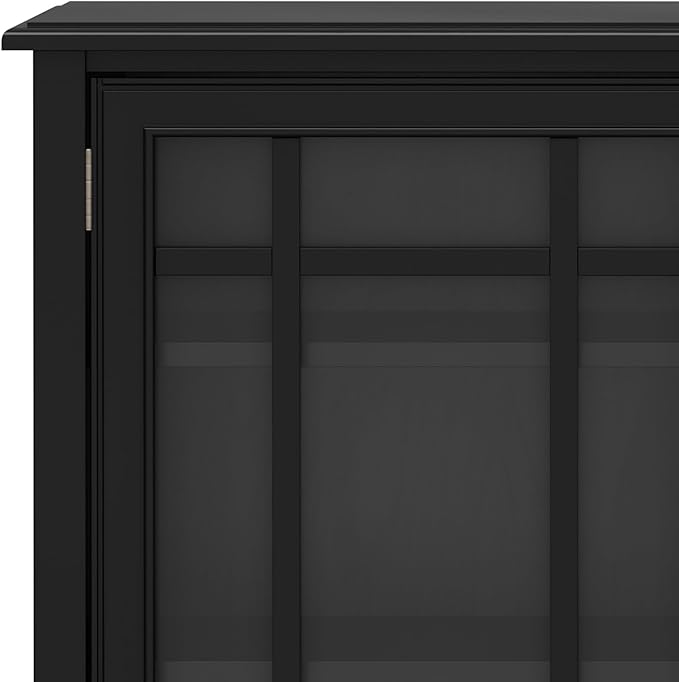 SIMPLIHOME Connaught Low Storage Cabinet, 46 inch, Black - LeafyLoom