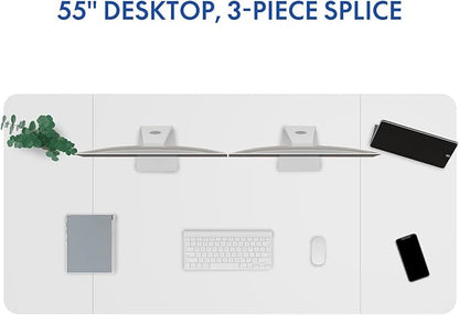 FLEXISPOT Electric Stand Up/ Standing Desk with 55 x 24 Splice Ergonomic Memory Controller Height Adjustable E150 (White Frame + 55" White Desktop) - LeafyLoom