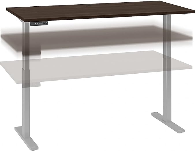 Bush Business Furniture Move 60 27-48-Inch Adjustable Desk, Black Walnut/Cool Gray Metallic (M6S6030BWSK) - LeafyLoom