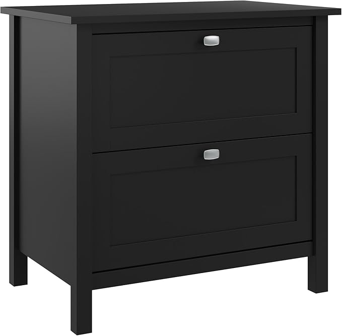 Bush Furniture Broadview 2 Drawer Lateral File Cabinet in Classic Black | Storage for Home Office Workspace - LeafyLoom