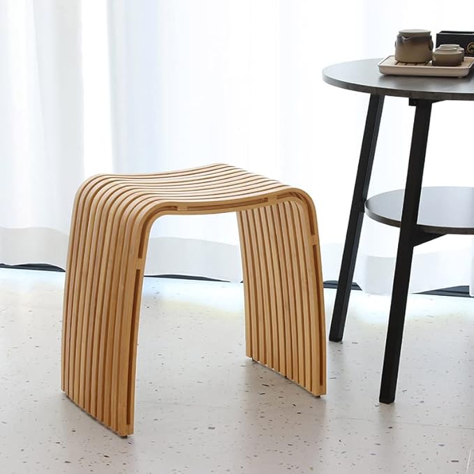 Bamboo Dining Stool Dining Chair Dressing Stool Shoe Stool Bathroom Stool Dining Room Bathroom Living Room Study Bedroom Durable and Beautifully Designed - LeafyLoom