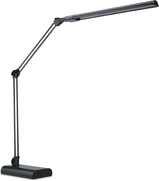 Alera ALELED908B 3.25 in. W x 6 in. D x 21.5 in. H Adjustable LED Desk Lamp - Black - LeafyLoom