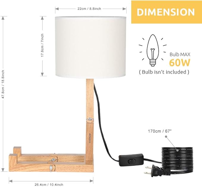 HAITRAL Cute Desk Lamp - Creative Table Lamp with Wood Base Changeable Shape Desk Lamp for Bedroom, Study, Office, Kids Room - LeafyLoom