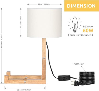 HAITRAL Cute Desk Lamp - Creative Table Lamp with Wood Base Changeable Shape Desk Lamp for Bedroom, Study, Office, Kids Room - LeafyLoom