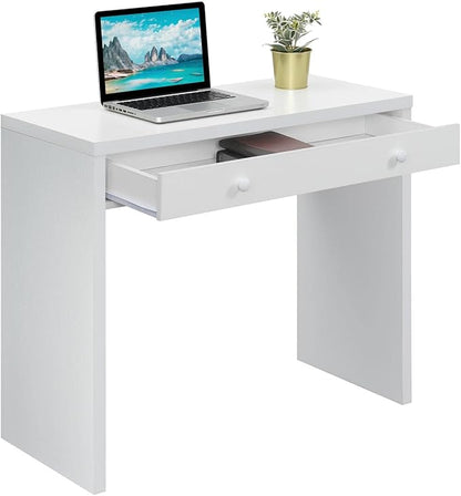 Convenience Concepts Northfield Desk with Drawer, White - LeafyLoom