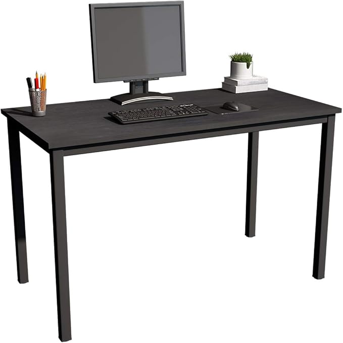 SDHYL 47 inches Contemporary Computer Desk Spacious Workstation Sturdy Writing Desk Meeting Desk, S7-GCP2AC3-120BK-N - LeafyLoom