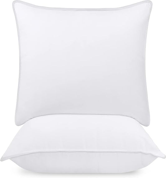 Utopia Bedding Bed Pillows for Sleeping (White), European Size, Set of 2, Hotel Pillows, Cooling Pillows for Side, Back or Stomach Sleepers - LeafyLoom