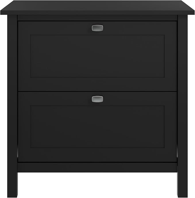 Bush Furniture Broadview 2 Drawer Lateral File Cabinet in Classic Black | Storage for Home Office Workspace - LeafyLoom