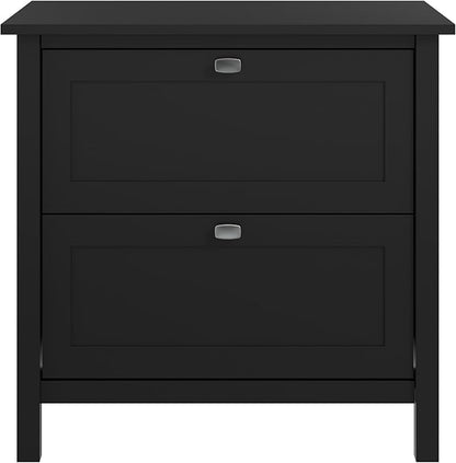 Bush Furniture Broadview 2 Drawer Lateral File Cabinet in Classic Black | Storage for Home Office Workspace - LeafyLoom