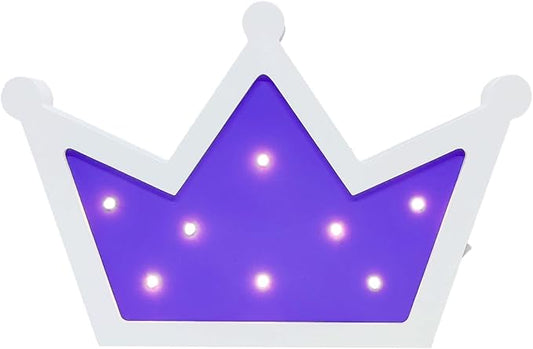 Purple Crown LED Light,Crown Lights Wall Decor,Princess Queen Kings Decoration Sign for Kids Room Home Living Room Bedroom Wedding Birthday Party Christmas - LeafyLoom