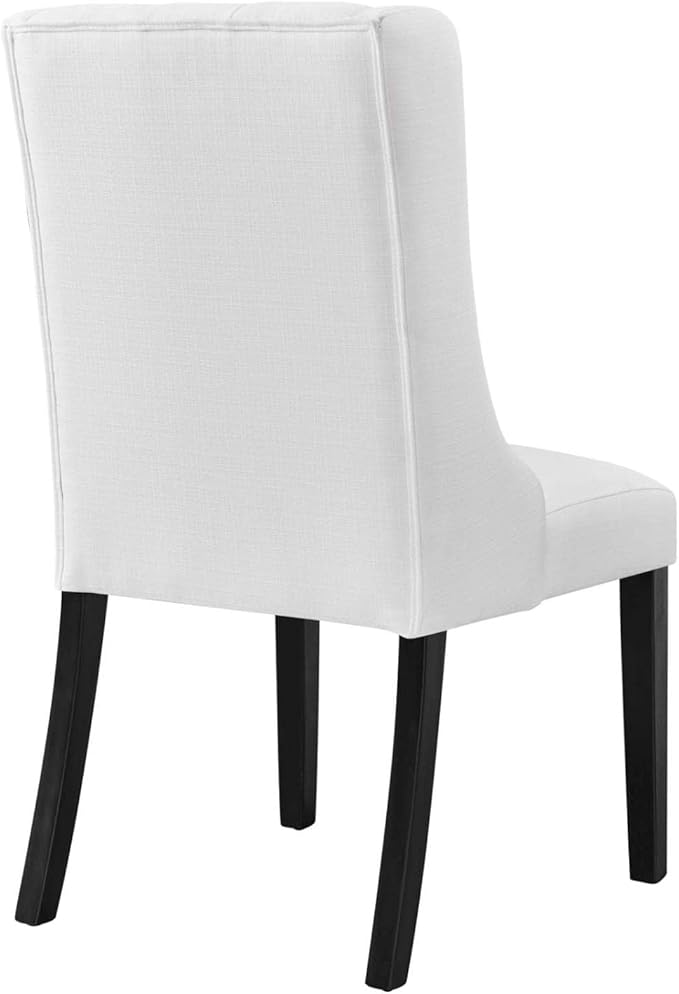 Modway Baronet Button Tufted Fabric, One Dining Chair, White - LeafyLoom