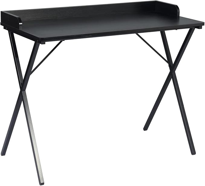 FurnitureR Office Desk, Simple Style Writing Table Computer Study Desk with Baffle, Home Office PC Laptop Table, 47.2 Inches, Black - LeafyLoom