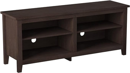 Walker Edison Wren Classic TV Console Entertainment Media Stand with Storage for Televisions up to 65 Inches, 58 Inch, Espresso - LeafyLoom