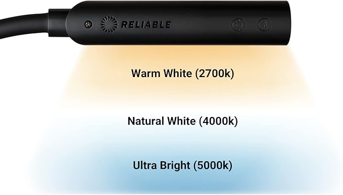 Reliable UberLight Flex 4200TL Task Light – LED Portable Desk Light with Round Base, USB Connection, 26.5” Flexible Gooseneck, 270° Rotational Head, and up to 60,000 Hours of Use (Black) - LeafyLoom