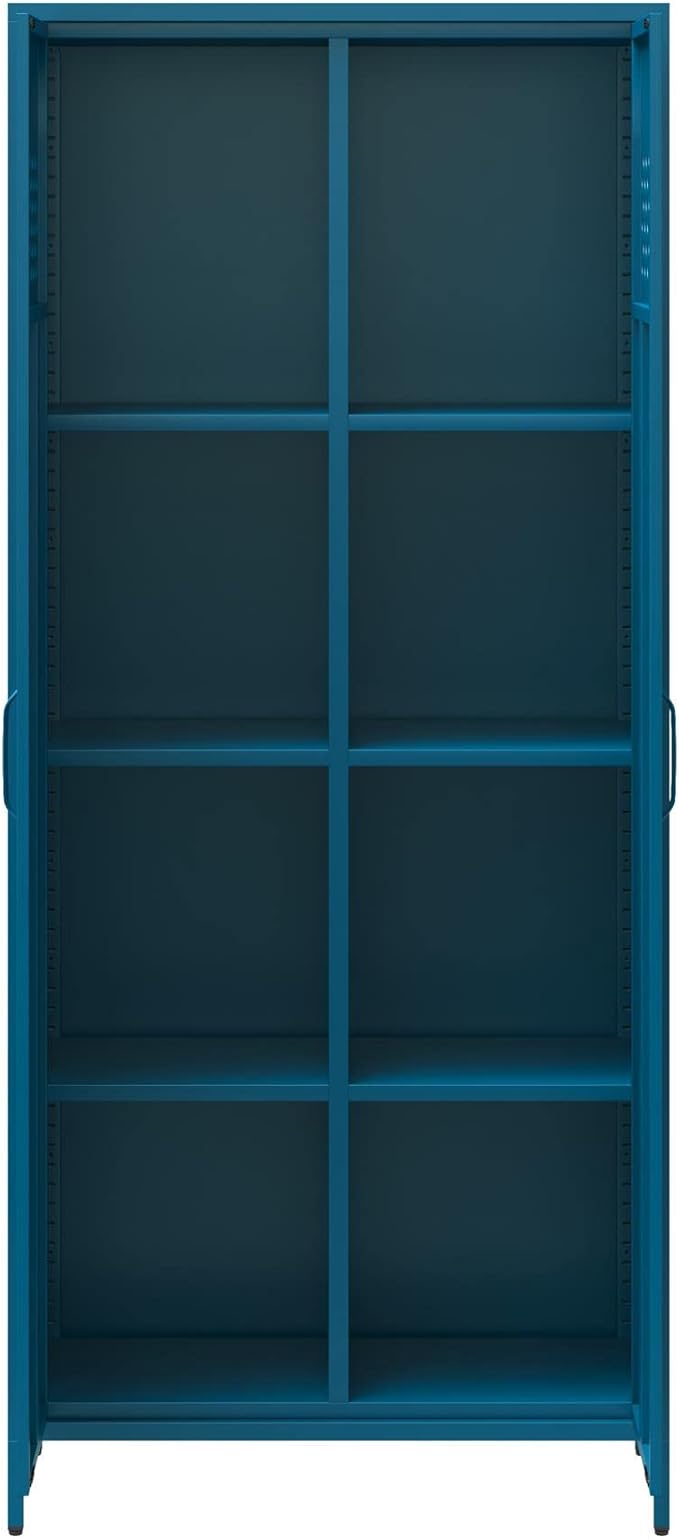 Mr. Kate Annie Tall Metal 2 Door Cabinet, Deep Ocean Blue - LeafyLoom