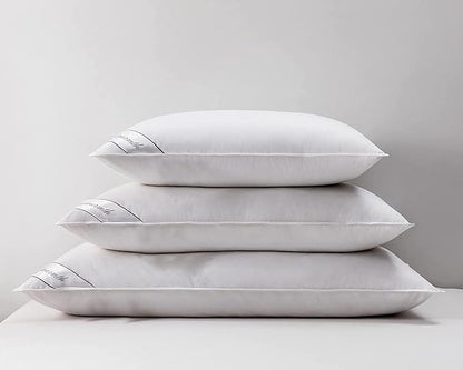 King Size Goose Down Feather Hotel Collection Bed Pillow for Sleeping for Back, Stomach or Side Sleepers King Size(20x36IN) White 1 Pack - LeafyLoom