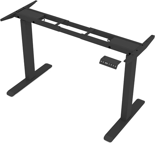 Standing Desk Frame with Dual Motor- Adjustable Desk Legs Height of 27.6" to 46.1", Electric Desk Base for Desktop 43" to 70", Sit Stand Desk Leg with Memory Controller(Black Frame only) - LeafyLoom