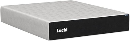 LUCID 14 Inch Memory Foam Mattress - Medium Feel - Memory Foam Infused with Bamboo Charcoal and Gel - Temperature Regulating - Pressure Relief - Breathable - Premium Support - California King Size - LeafyLoom